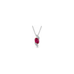 Collana Onda con Diamanti Naturali e Rubino in Oro Bianco 18kt