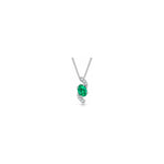 Collana Onda con Diamanti Naturali e Smeraldo in Oro Bianco 18kt