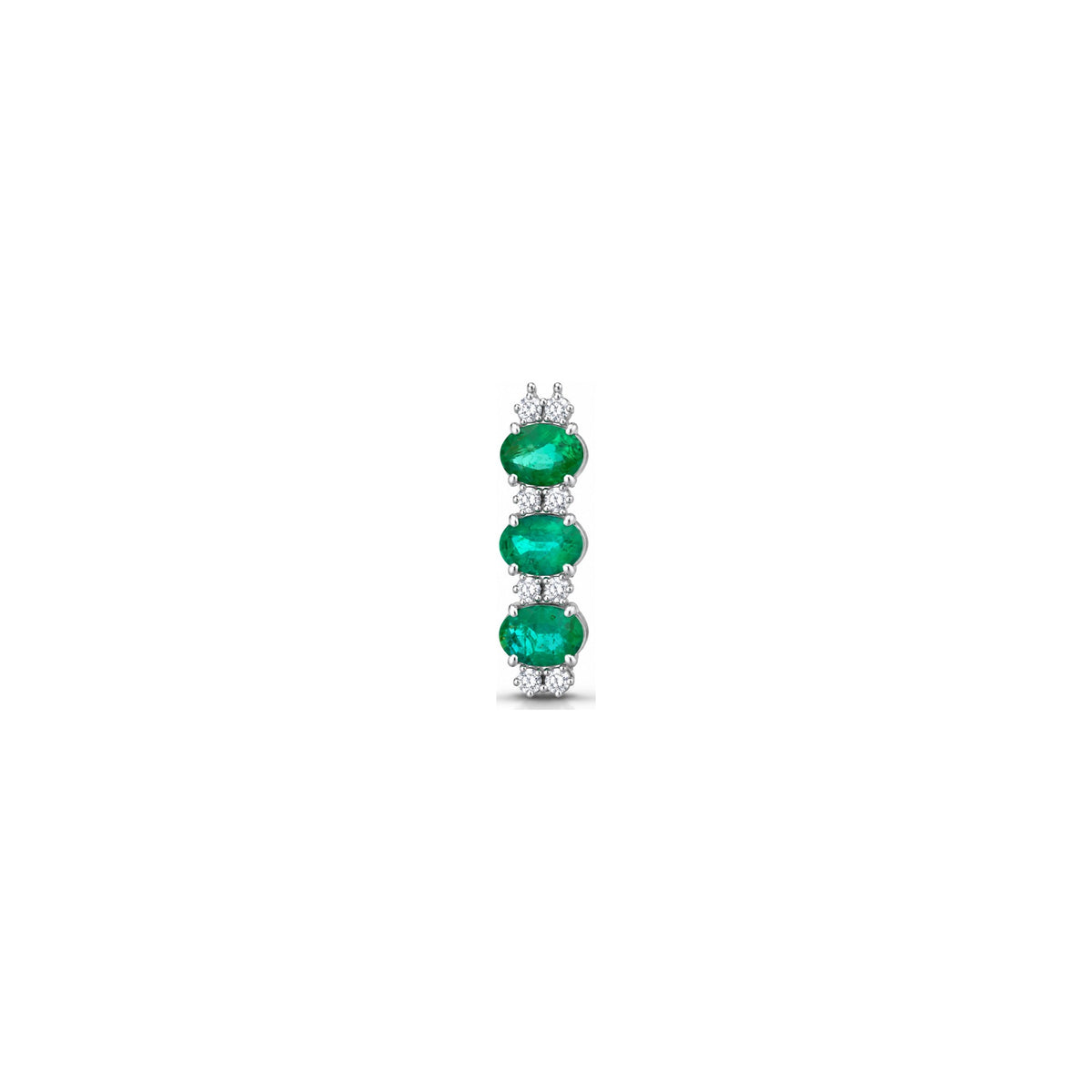 Collana Gemma con Diamanti Naturali e Smeraldo in Oro Bianco 18kt
