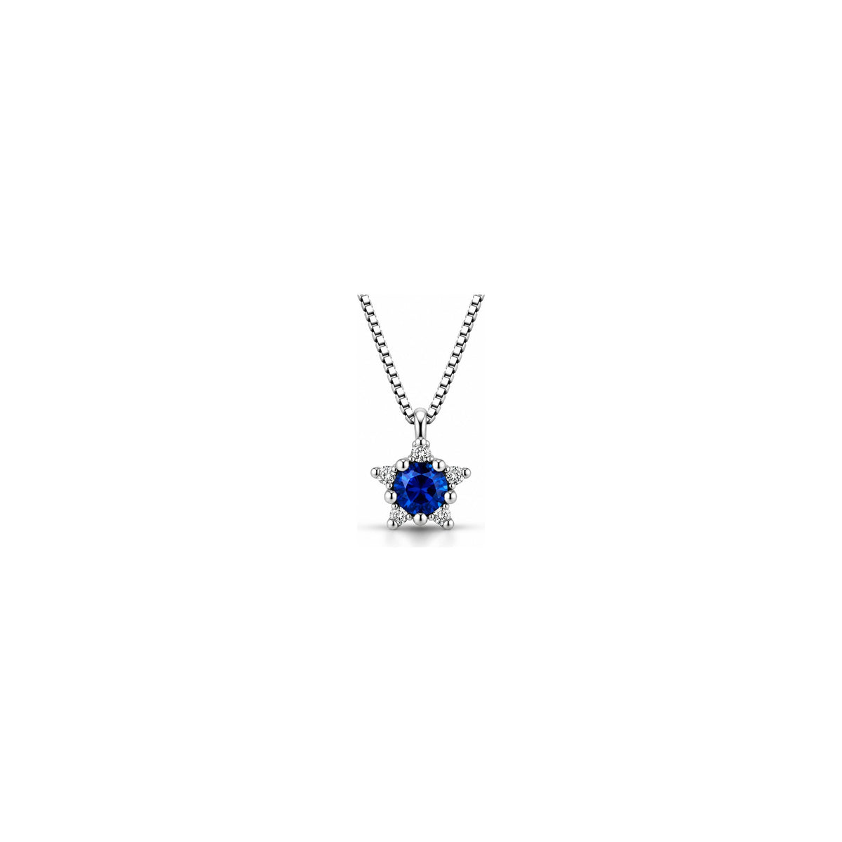 Collana Viper con Diamanti Naturali e Zaffiro in Oro Bianco 18kt