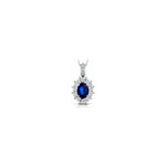 Collana Kate 19 con Diamanti Naturali e Zaffiro in Oro Bianco 18kt