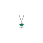 Collana Punto Luce con Smeraldo in Oro Bianco 18kt