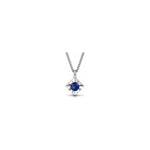 Collana Punto Luce con Zaffiro in Oro Bianco 18kt