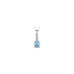 Collana Pavé con Diamanti Naturali e Acquamarina in Oro Bianco 18kt