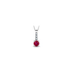 Collana Pavé con Diamanti Naturali e Rubino in Oro Bianco 18kt