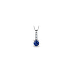Collana Pavé con Diamanti Naturali e Zaffiro in Oro Bianco 18kt