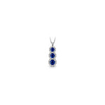 Collana Halo con Diamanti Naturali e Zaffiro in Oro Bianco 18kt