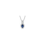 Collana Intrecciato con Diamanti Naturali e Zaffiro in Oro Bianco 18kt