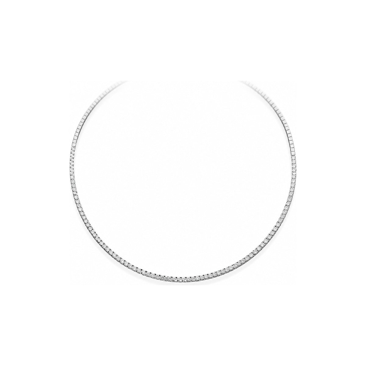 Collana Tennis Stella Mezzo Giro con Diamanti Naturali Oro Bianco 18kt AuriA