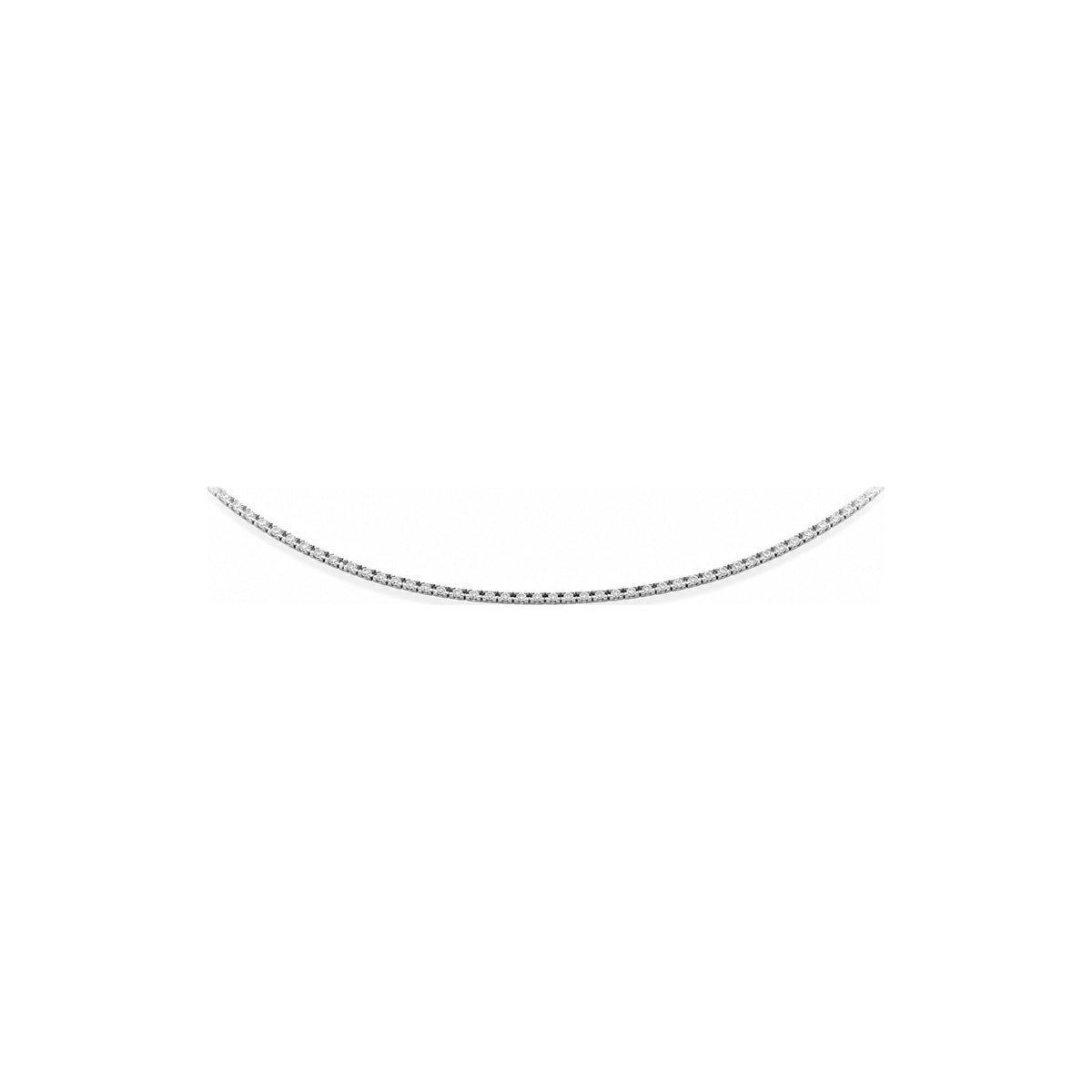 Collana Tennis Piramidale Light con Diamanti Naturali Oro Bianco 18kt 50cm AuriA