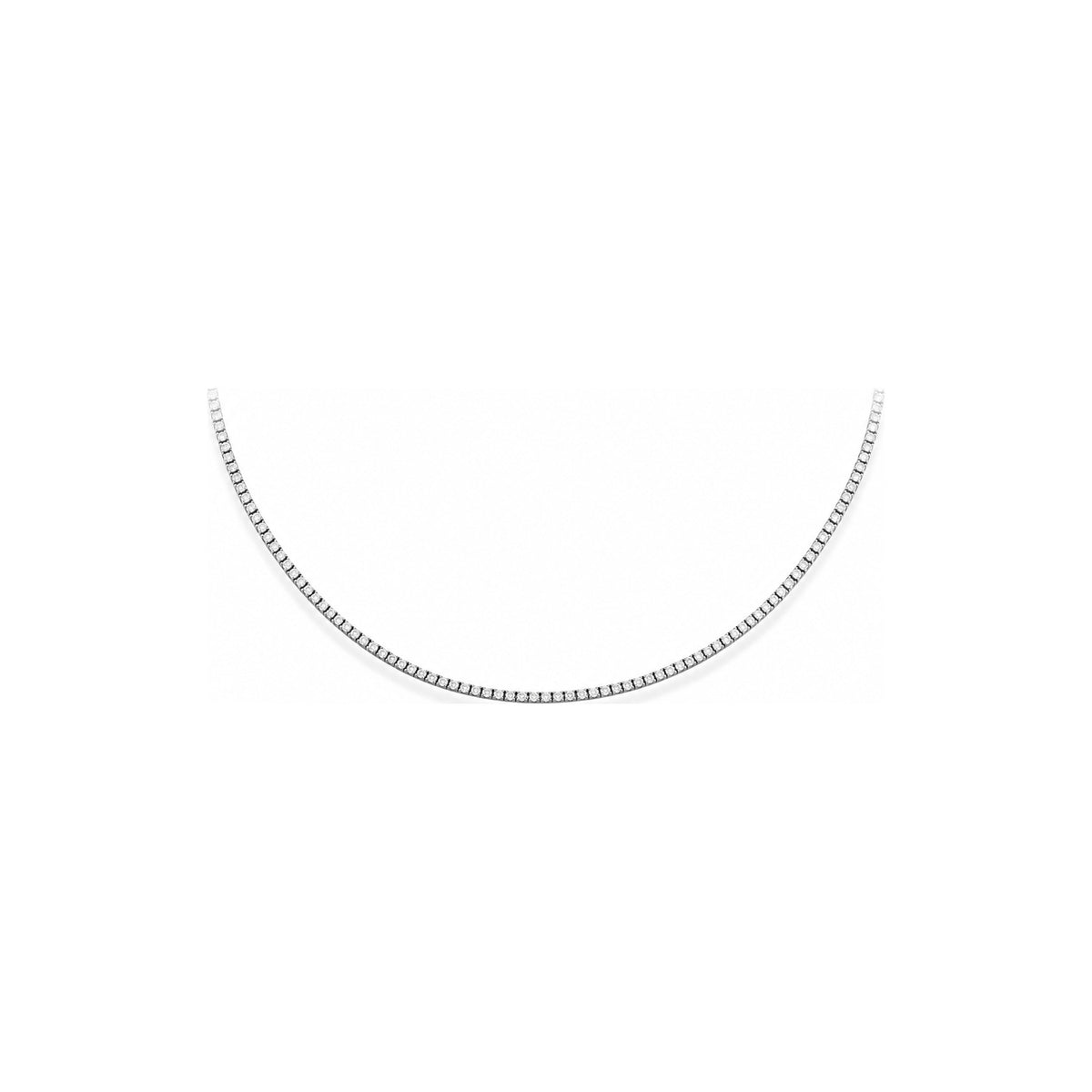 Collana Tennis Tornita con Diamanti Naturali Oro Bianco 18kt AuriA
