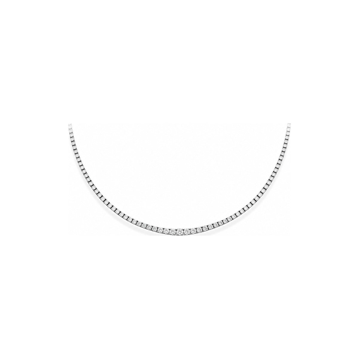 Collana Tennis a Scalare con Diamanti Naturali Oro Bianco 18kt AuriA