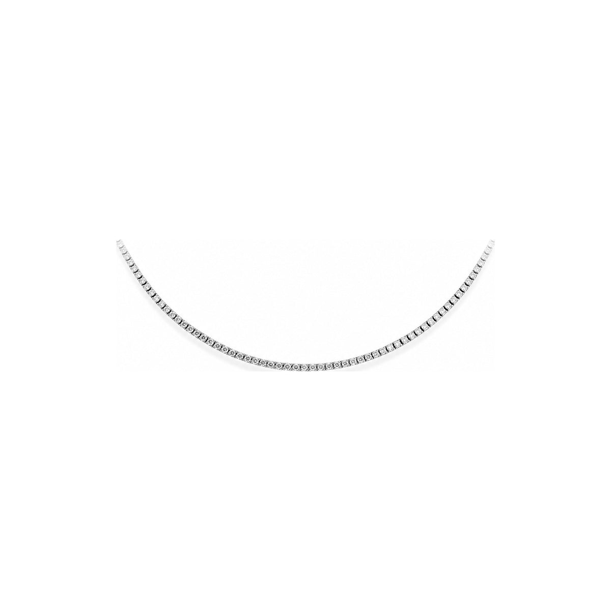 Collana Tennis Piramidale con Diamanti Naturali Oro Bianco 18kt AuriA