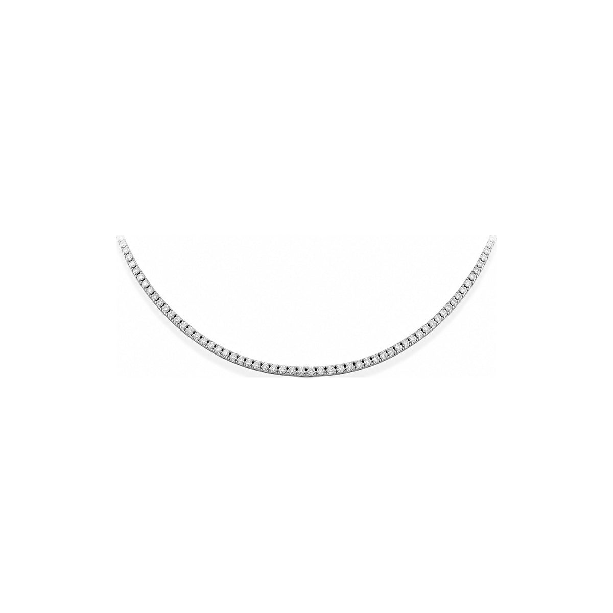 Collana Tennis Mezzo Giro con Diamanti Naturali Oro Bianco 18kt AuriA