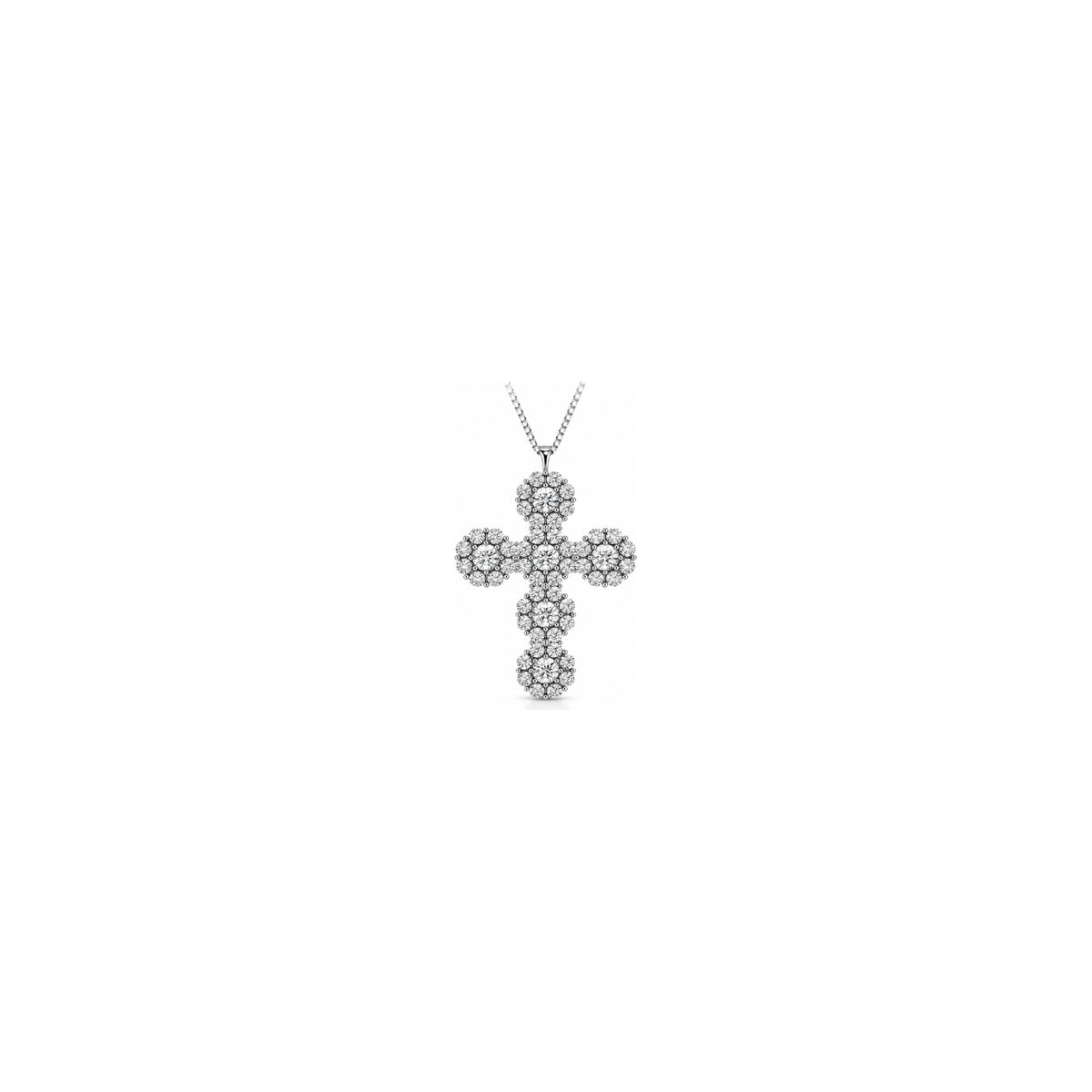 Ciondolo Croce Miracle con Diamanti Naturali Oro Bianco 18kt AuriA