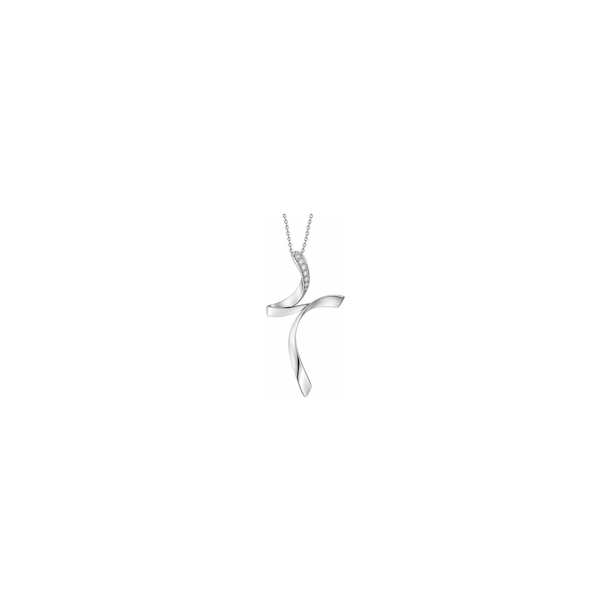 Cruz Mujer Estilizada con Diamantes Naturales Oro Blanco 18kt AuriA