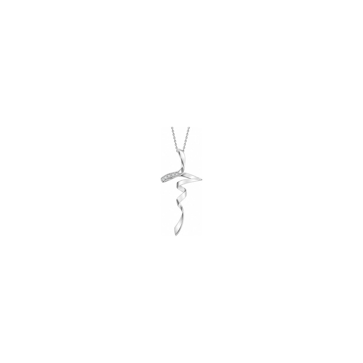 Cruz Mujer Estilizada con Diamantes Naturales Oro Blanco 18kt AuriA