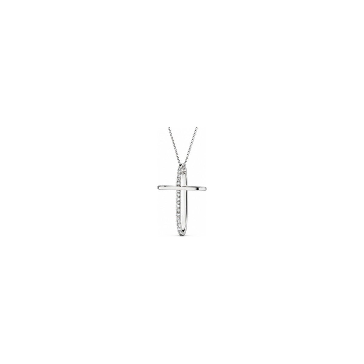 Croce Asola Elegante con Diamanti Naturali in Oro 18kt