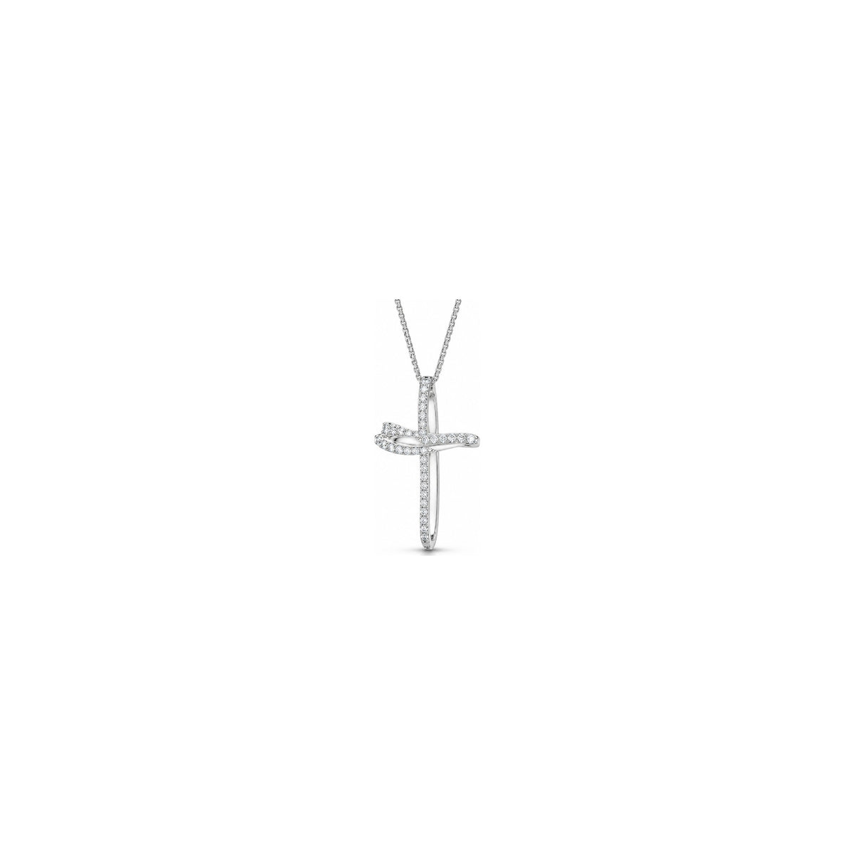 Croce Asola Pavé con Diamanti Naturali in Oro 18kt