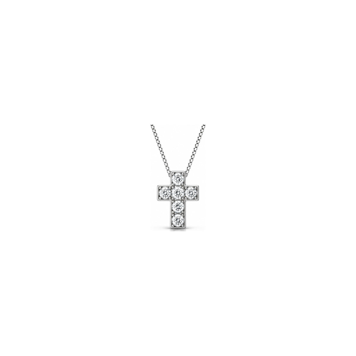 AuriA 18kt White Gold Classic Women's Cross with Natural Diamonds