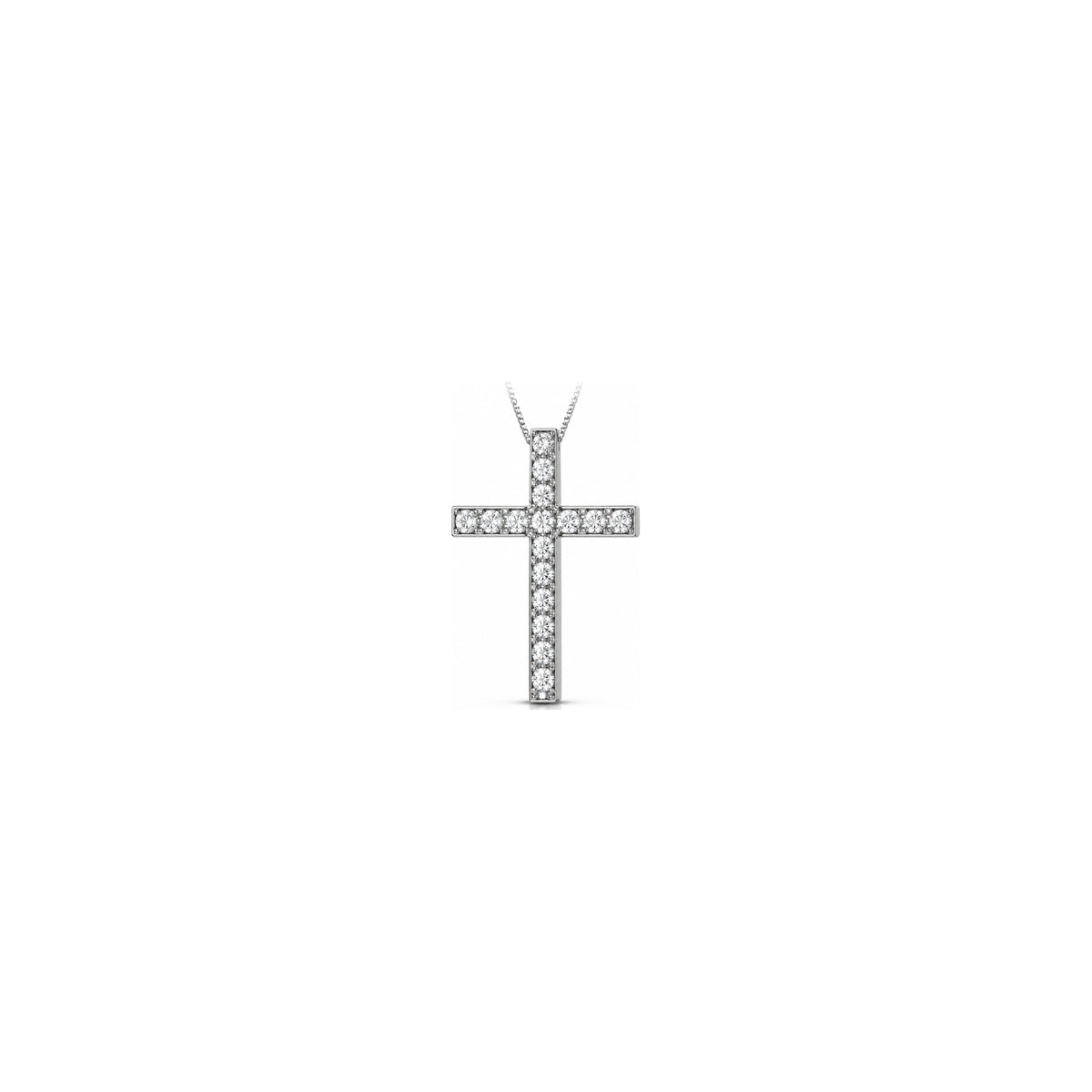 AuriA 18kt White Gold Classic Women's Cross with Natural Diamonds