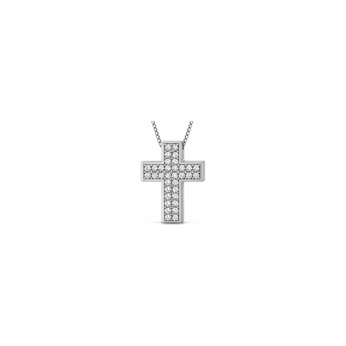 AuriA 18kt White Gold Classic Women's Cross with Natural Diamonds