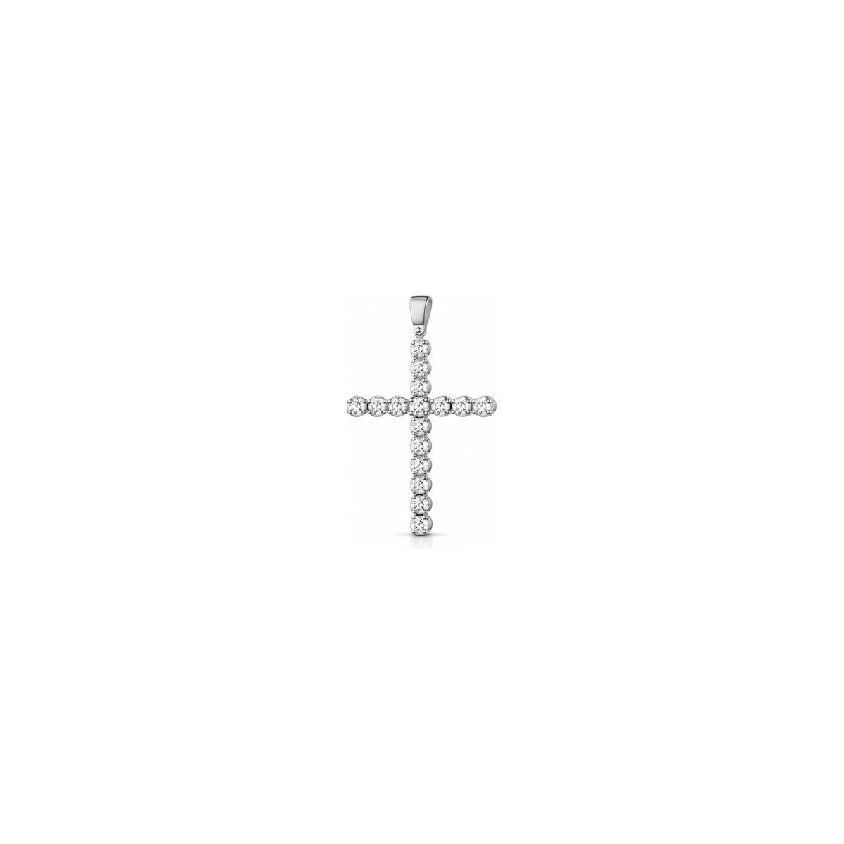 AuriA 18kt White Gold Classic Women's Cross with Natural Diamonds