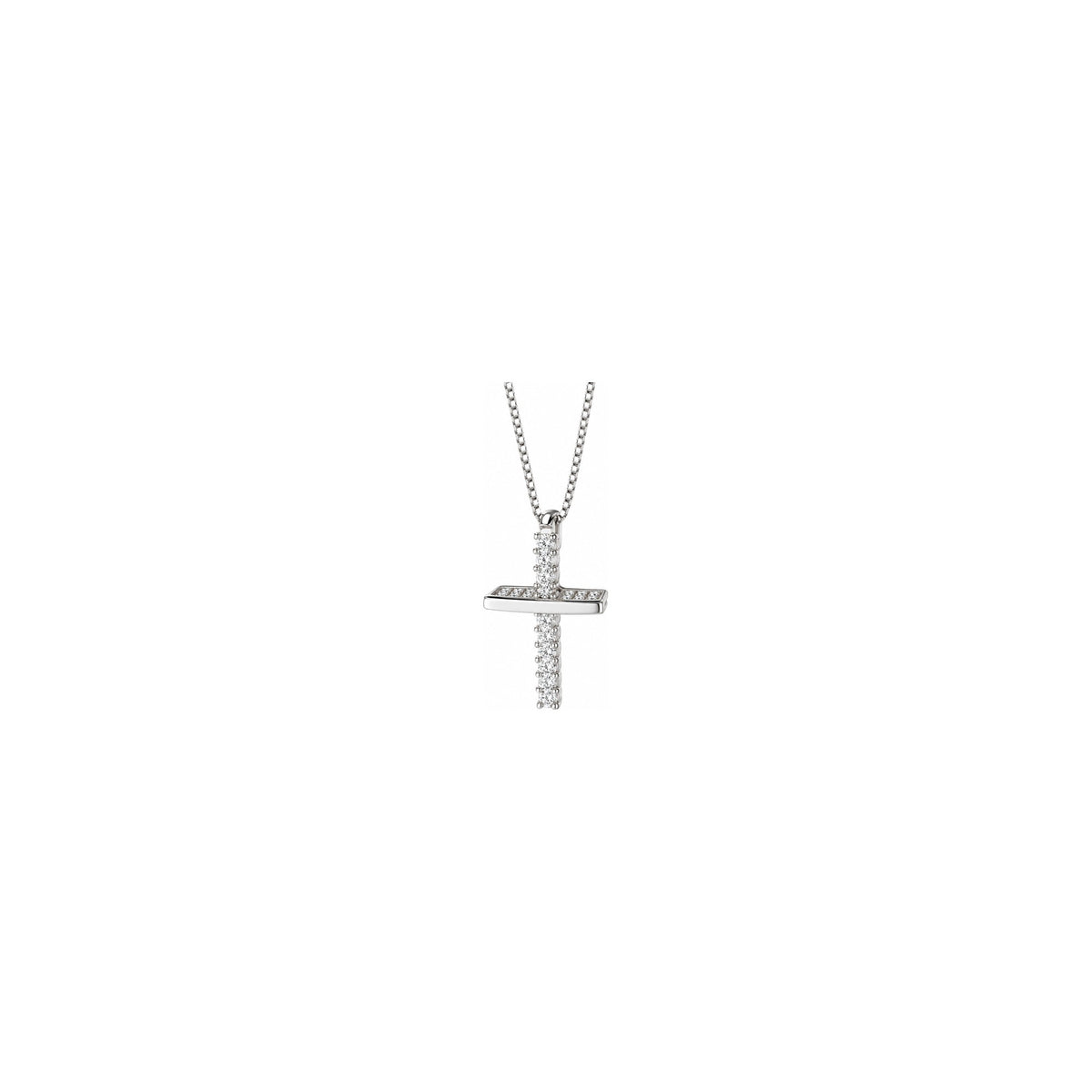 AuriA 18kt White Gold Classic Women's Cross with Natural Diamonds