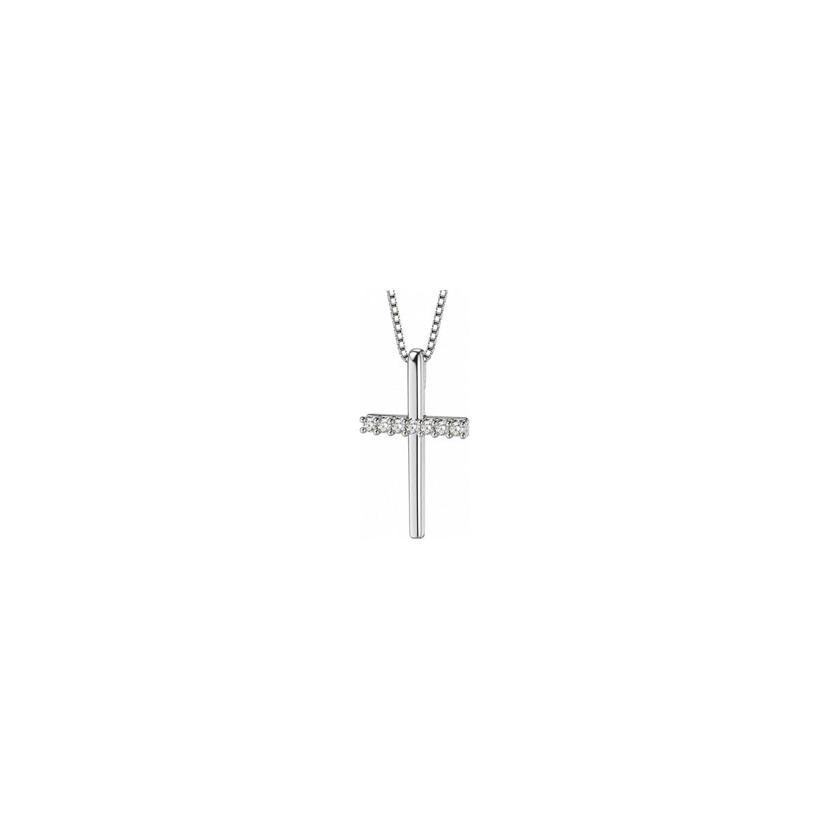 AuriA 18kt White Gold Classic Women's Cross with Natural Diamonds