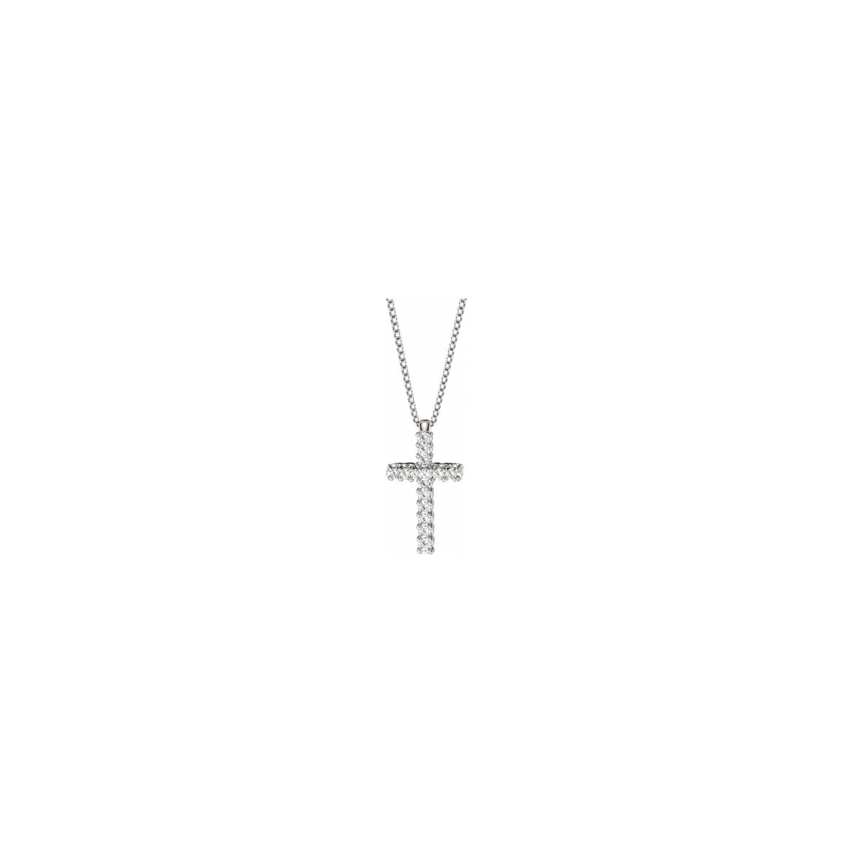 AuriA 18kt White Gold Classic Women's Cross with Natural Diamonds
