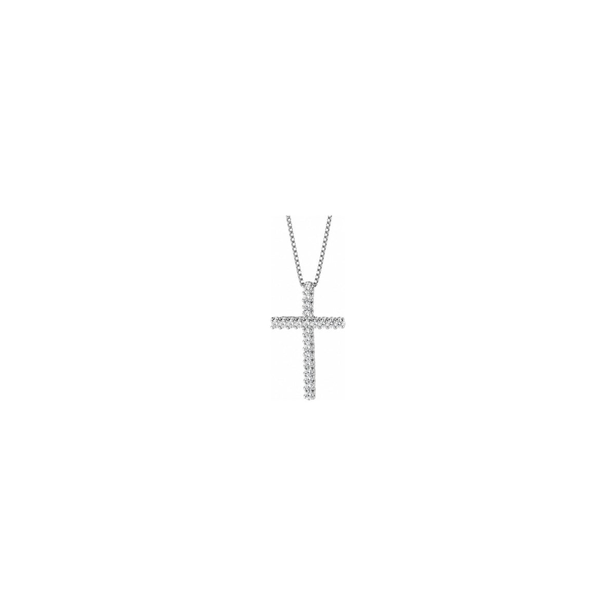 AuriA 18kt White Gold Classic Women's Cross with Natural Diamonds