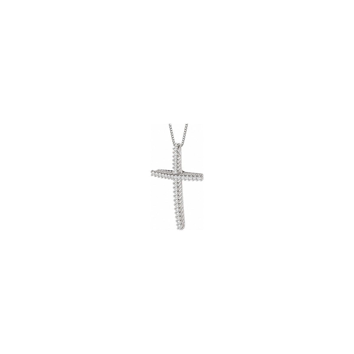AuriA 18kt White Gold Classic Women's Cross with Natural Diamonds