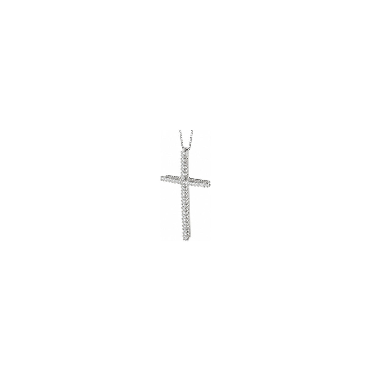 AuriA 18kt White Gold Classic Women's Cross with Natural Diamonds