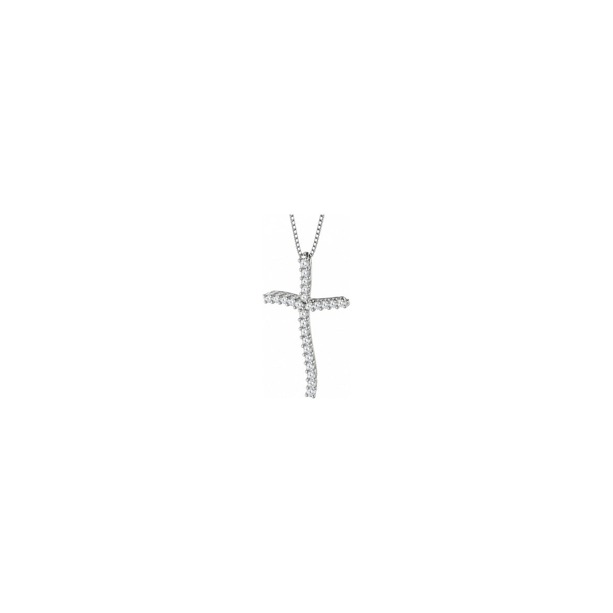 AuriA 18kt White Gold Classic Women's Cross with Natural Diamonds