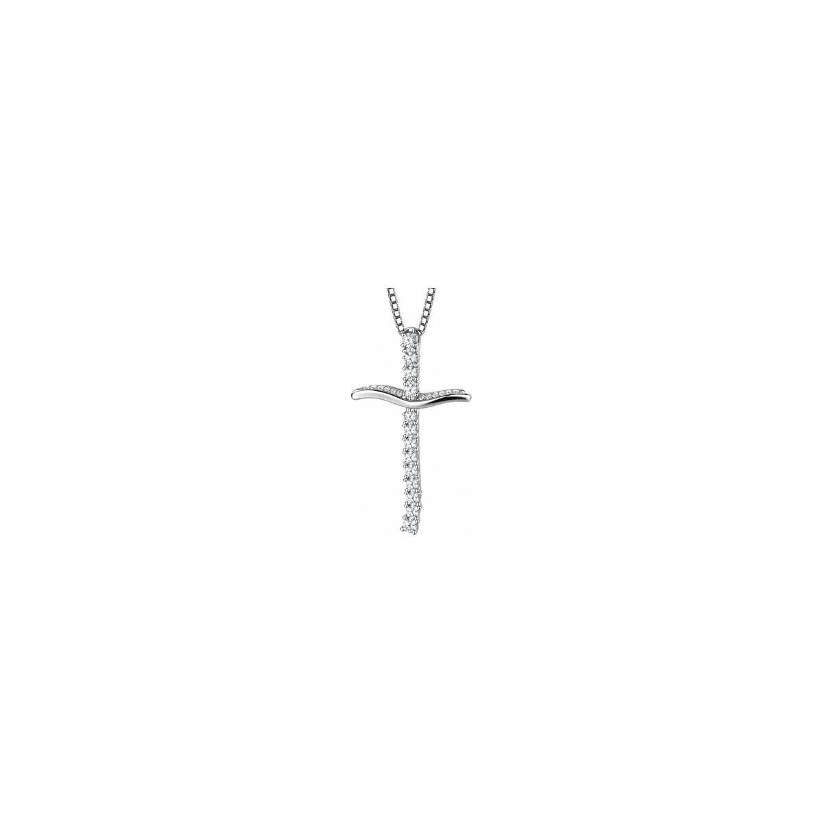 AuriA 18kt White Gold Classic Women's Cross with Natural Diamonds