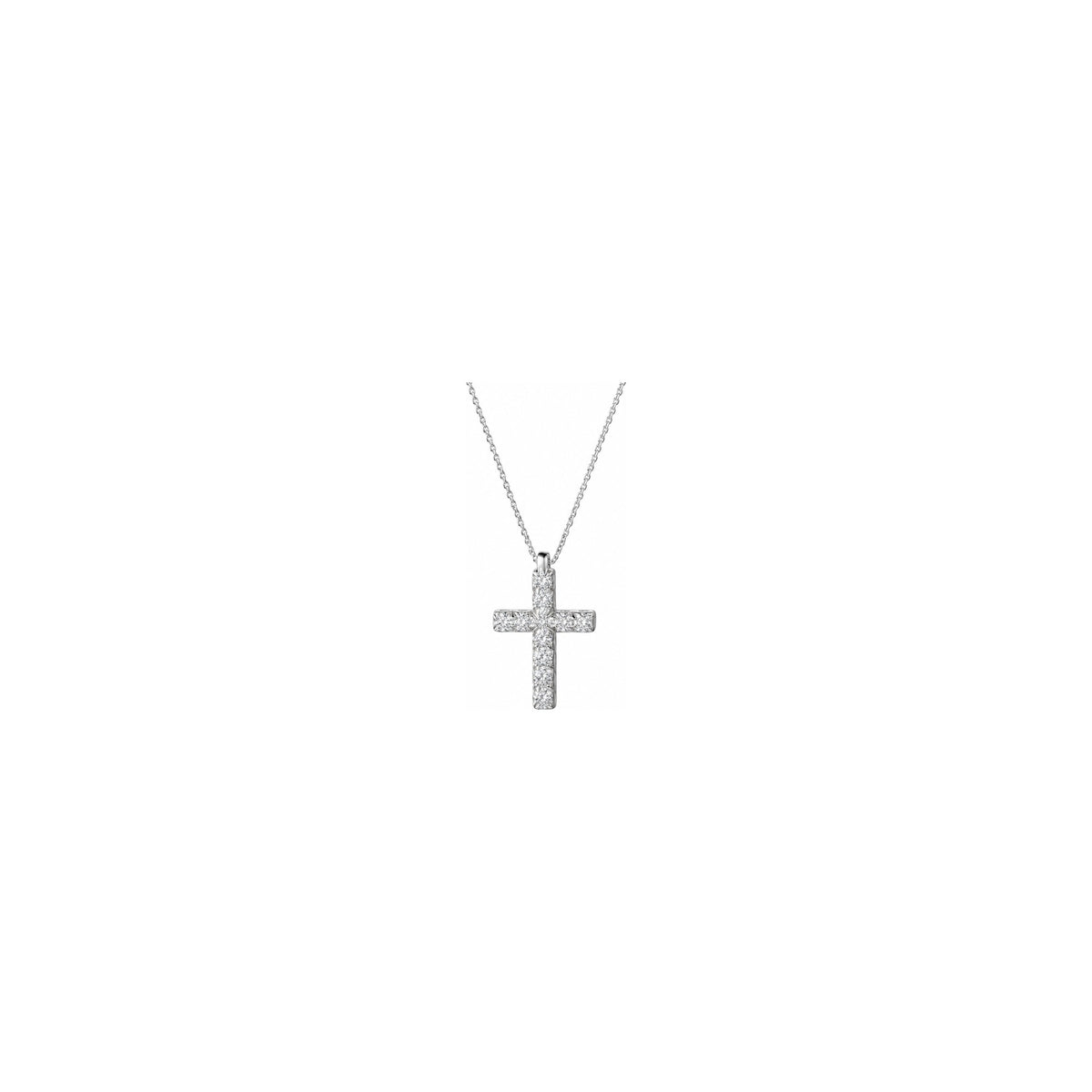 AuriA 18kt White Gold Dalia Colored Light Point Cross Pendant with Natural Diamonds