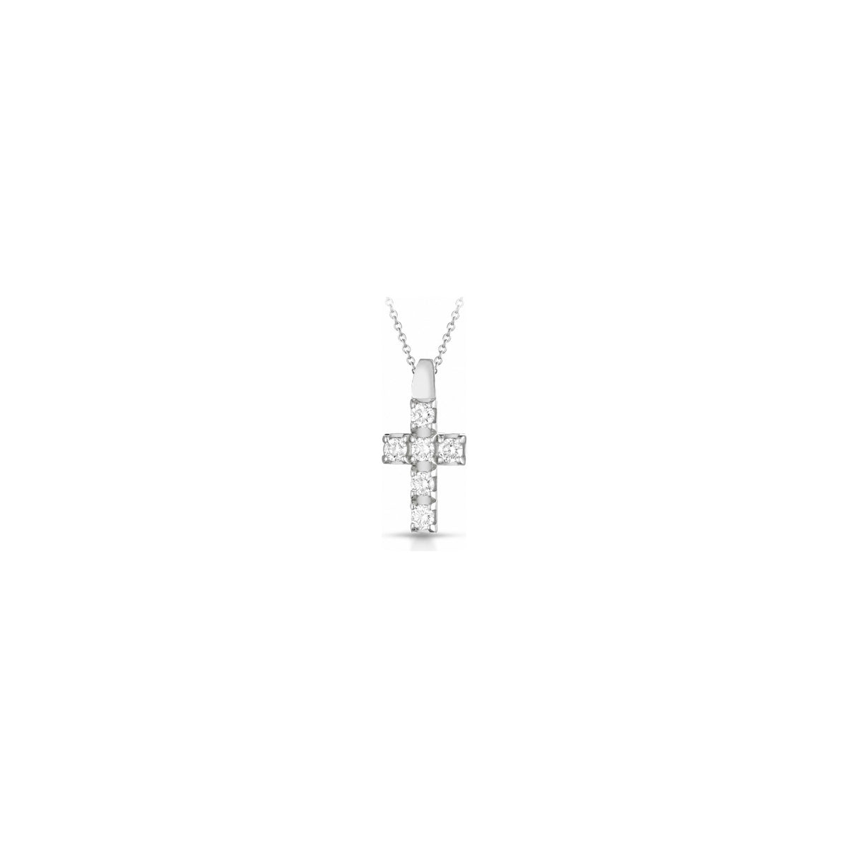 Croce Tennis 6 Pietre con Diamanti Naturali Oro Bianco 18kt AuriA