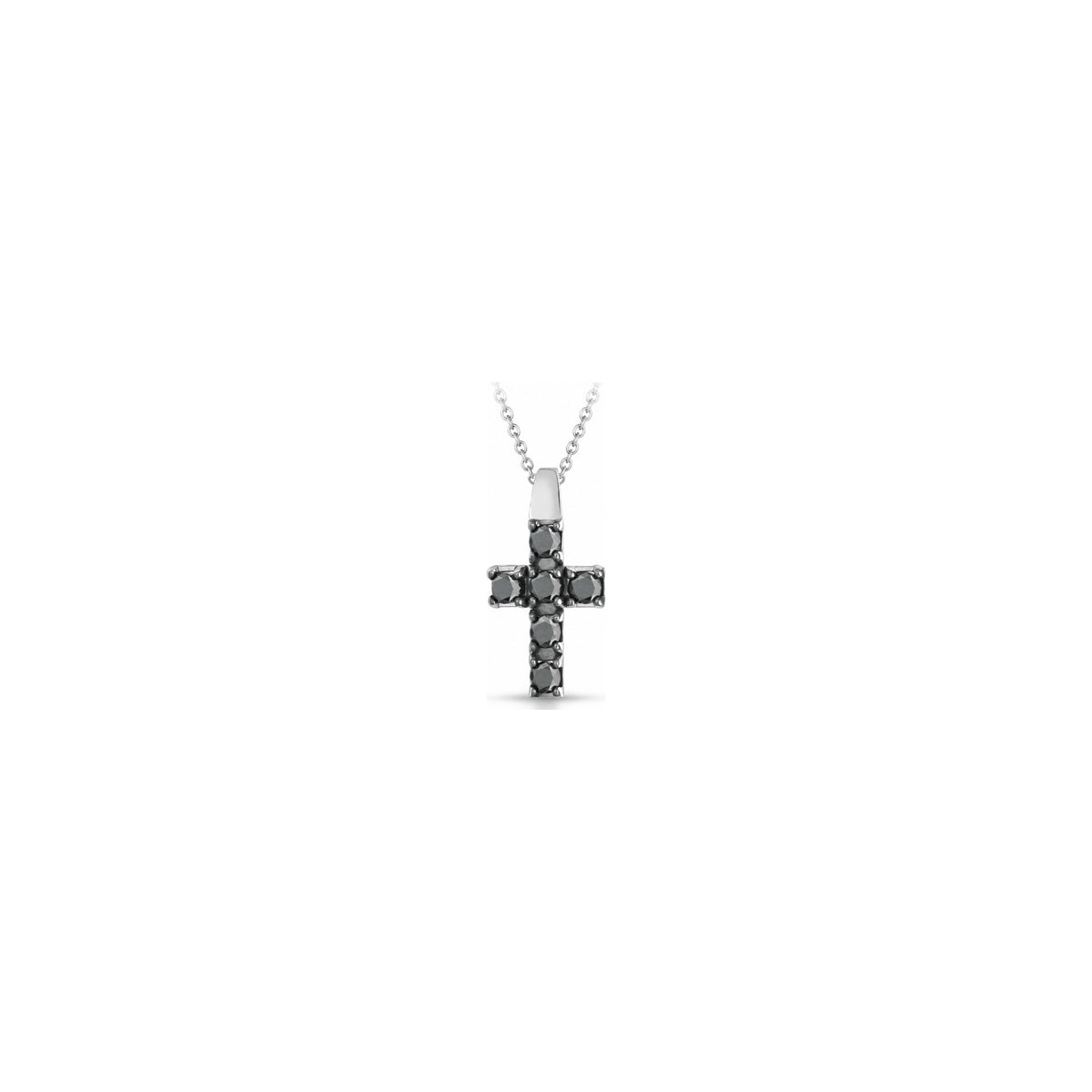 Croce Tennis 6 Pietre con Diamanti Neri Oro Bianco 18kt AuriA