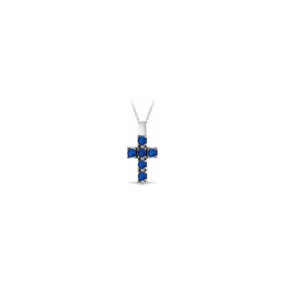 Croce Tennis 6 Pietre con Zaffiro Oro Bianco 18kt AuriA