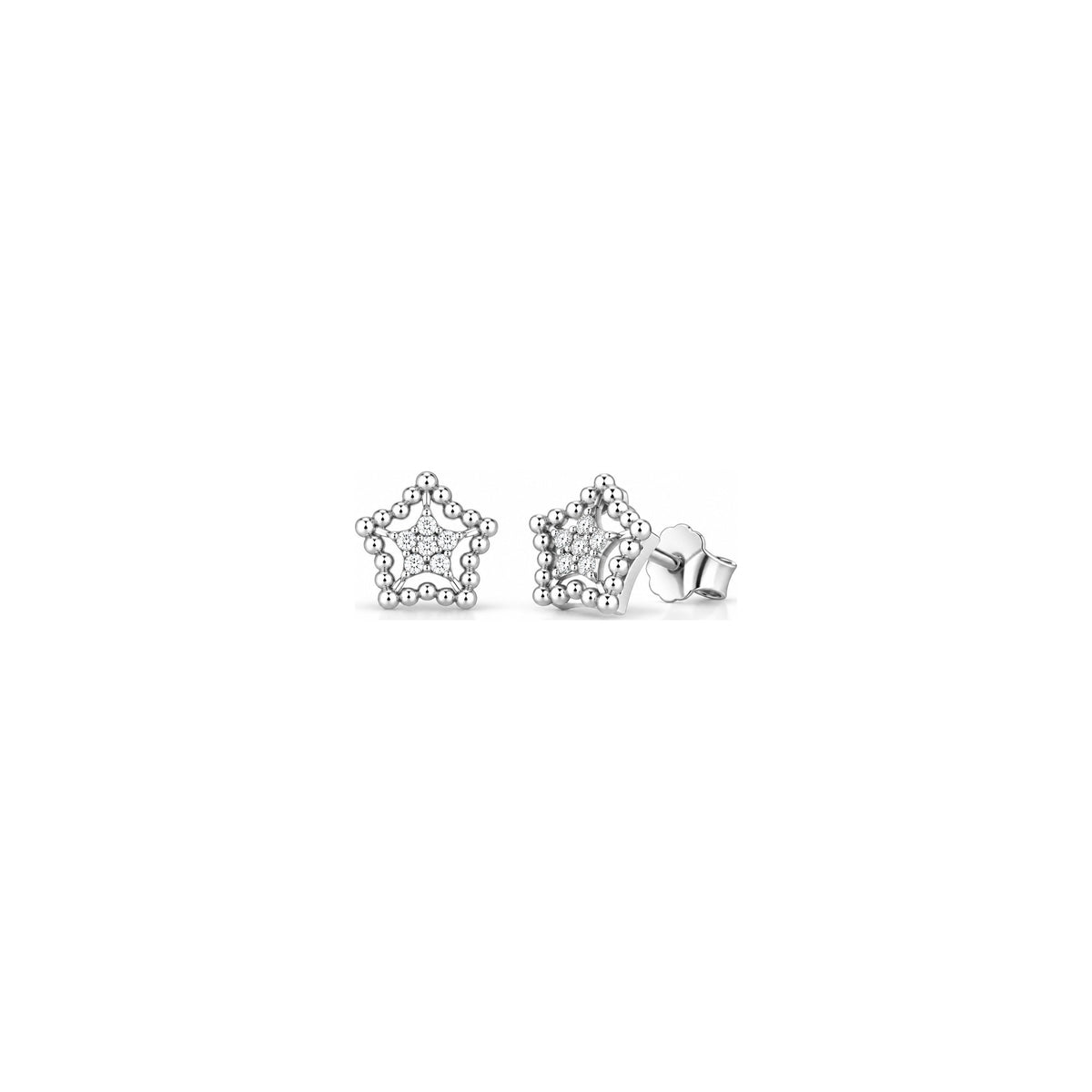 Imagine 3 Earrings with Natural Diamonds, 18kt White Gold AuriA