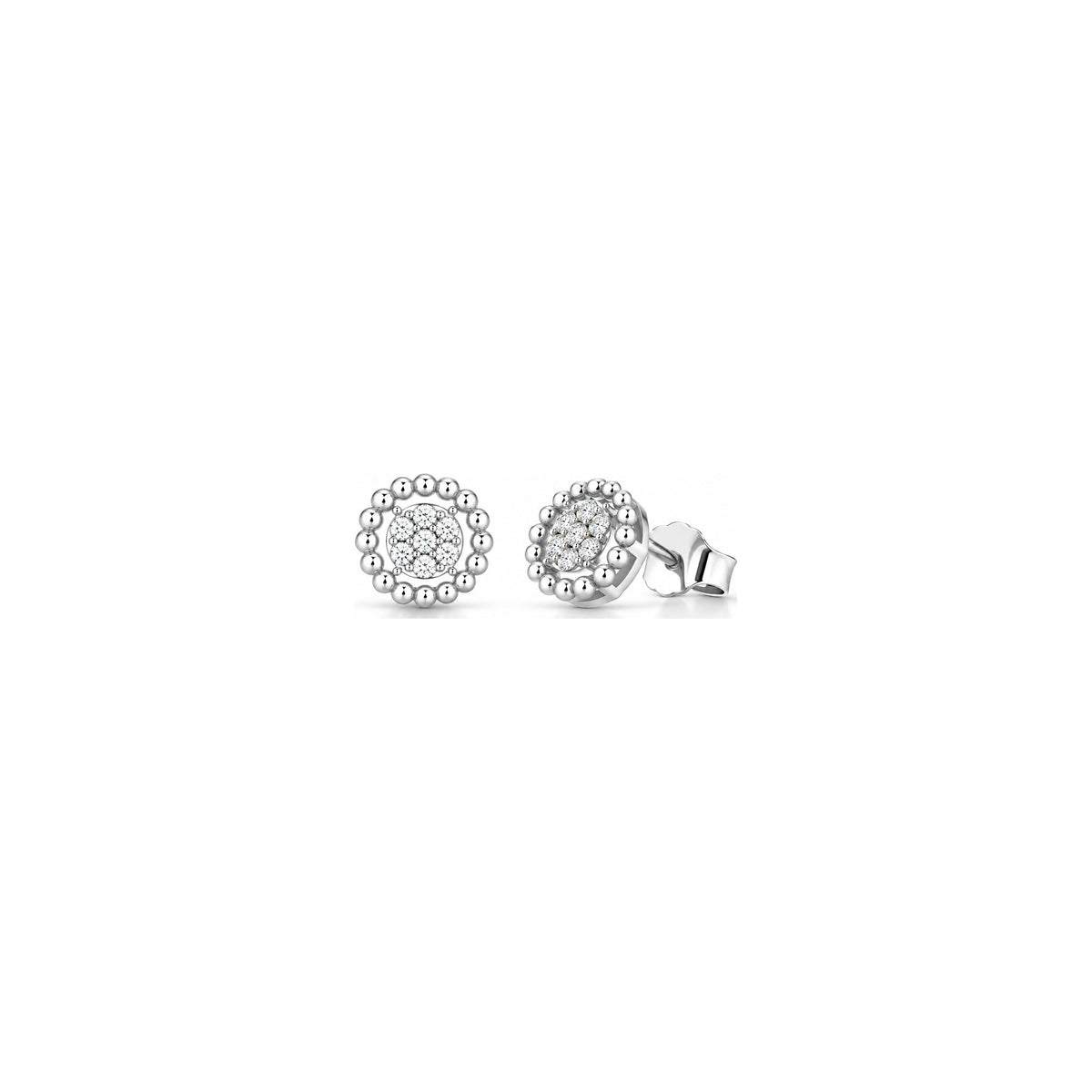 Imagine 4 Earrings with Natural Diamonds in 18kt White Gold by AuriA