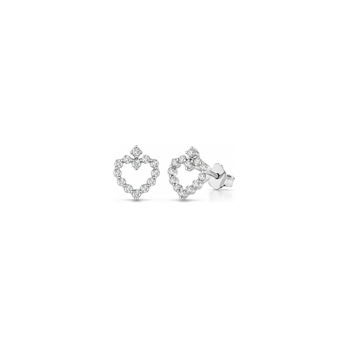 AuriA 18kt White Gold Heart Hole Earrings with Natural Diamonds