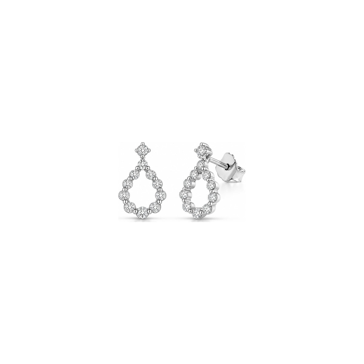 Hole 1 Earrings with Natural Diamonds in 18kt White Gold AuriA