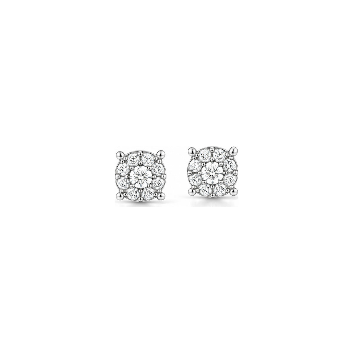 Pendientes Story con Diamantes Naturales Oro Blanco 18kt AuriA