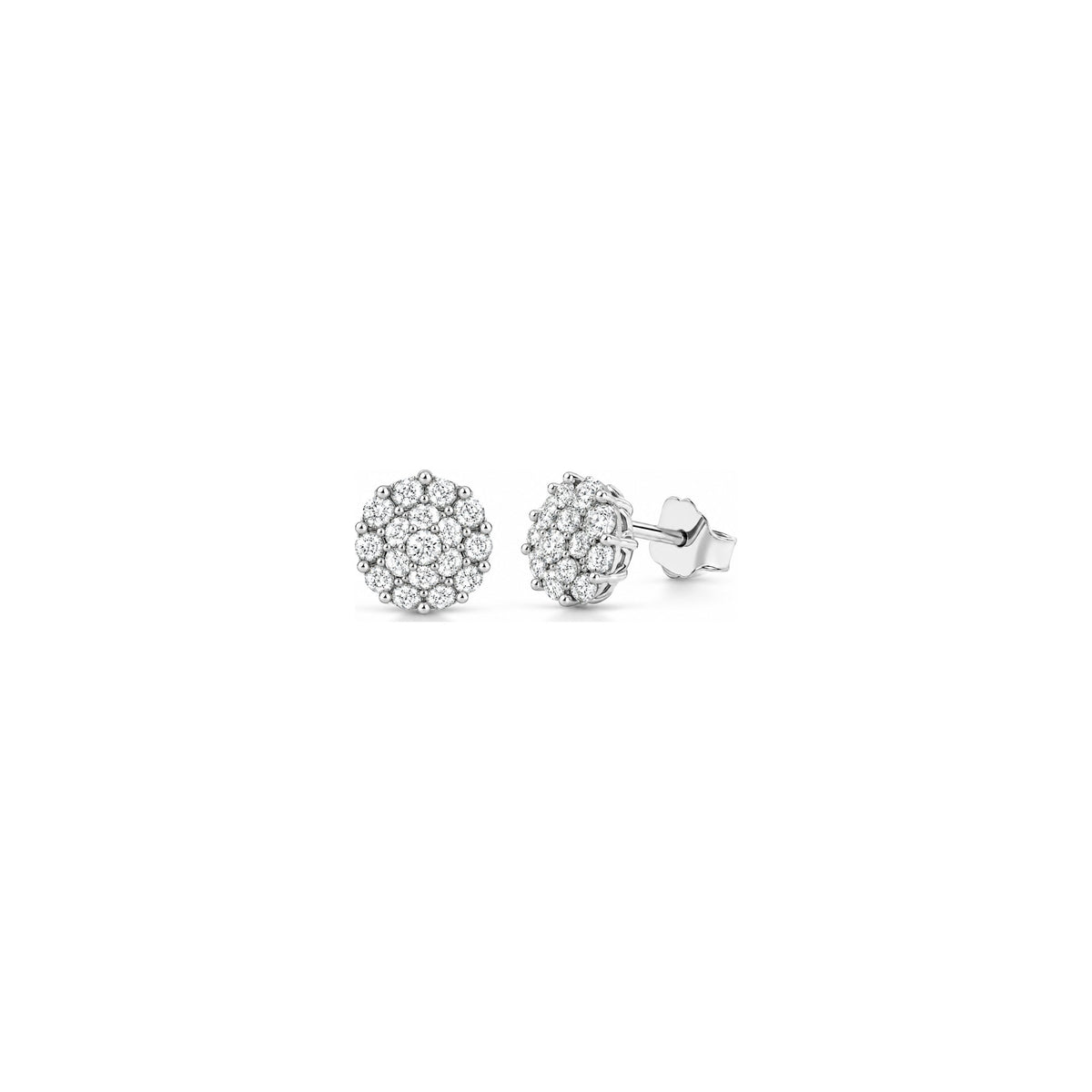 Chery Earrings with Natural Diamonds, 18kt White Gold by AuriA