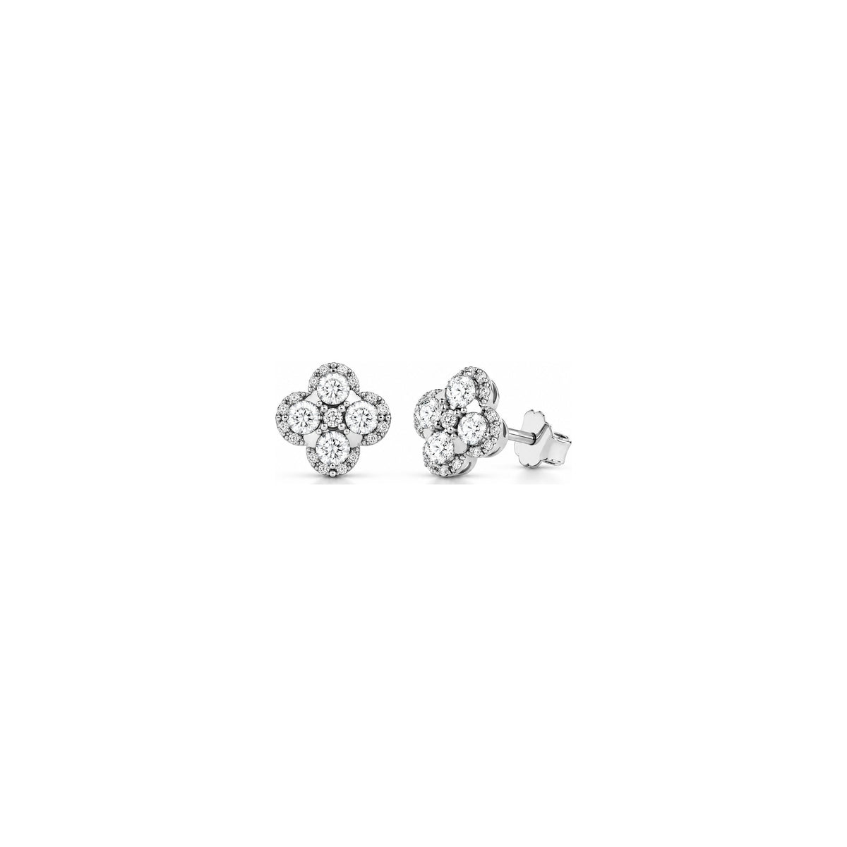 Pendientes Emy + C con Diamantes Naturales Oro Blanco 18kt AuriA