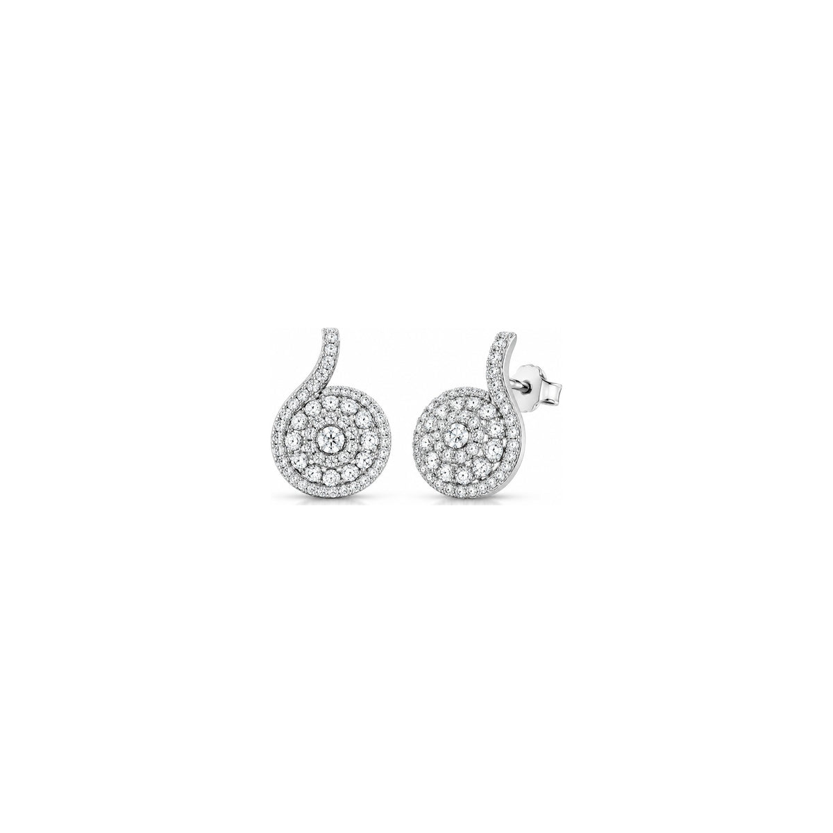 Pendientes Snail con Diamantes Naturales Oro Blanco 18kt AuriA