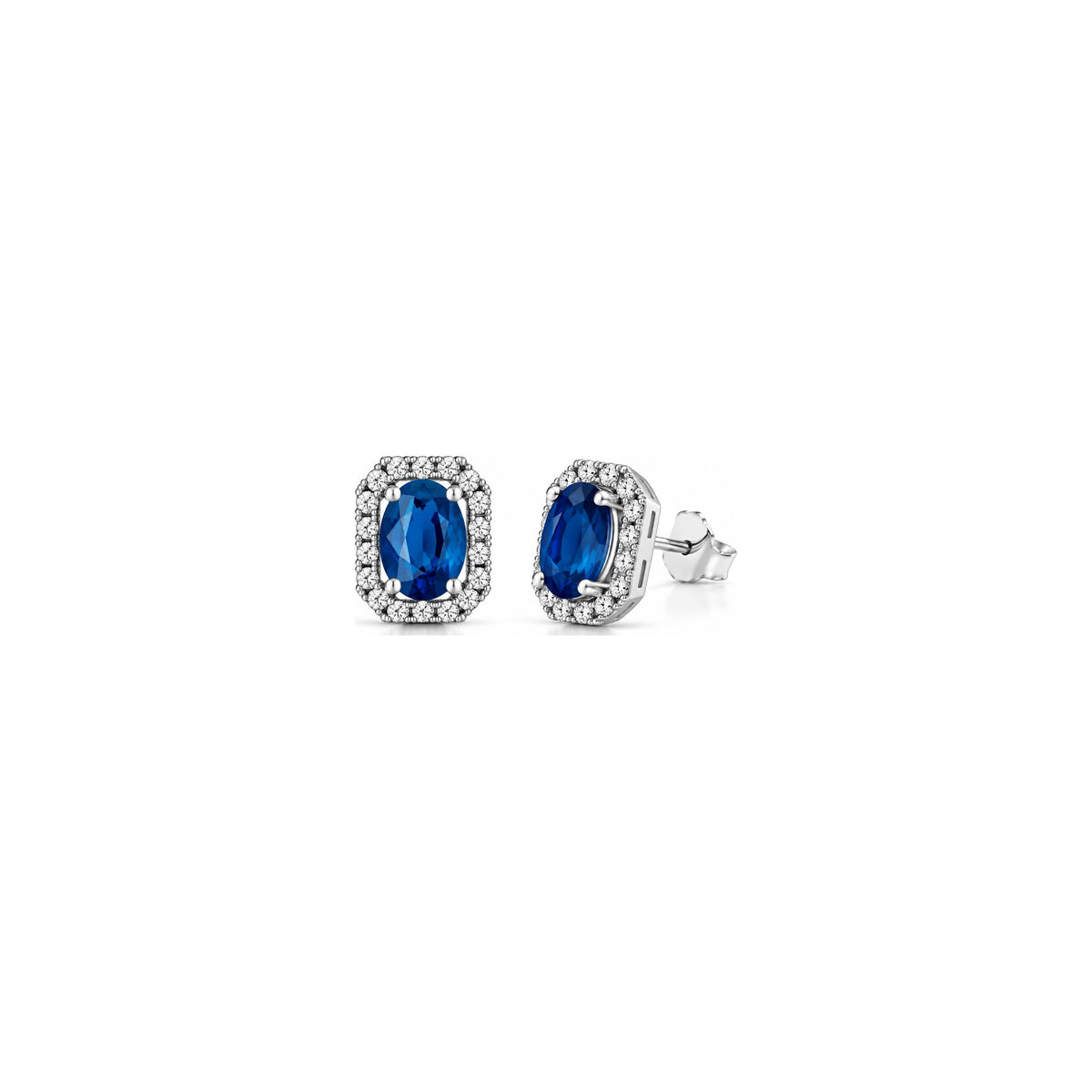 Pendientes Rhea Color con Diamantes Naturales y Zafiro Oro Blanco 18kt AuriA