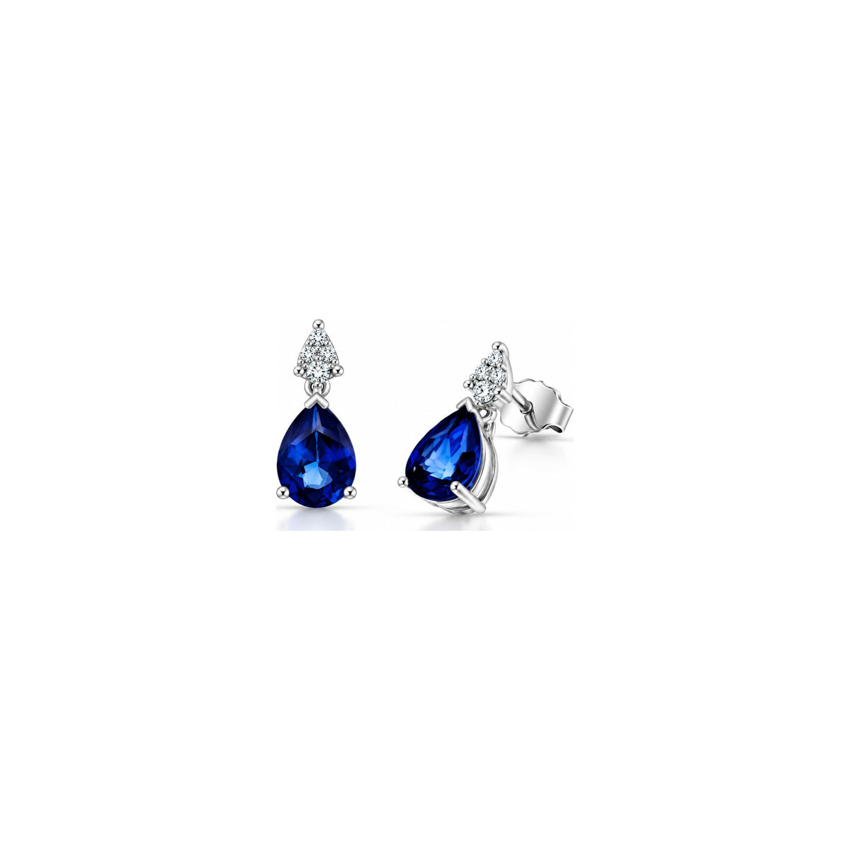 Pendientes Viper con Diamantes Naturales y Zafiro en Oro Blanco 18kt AuriA