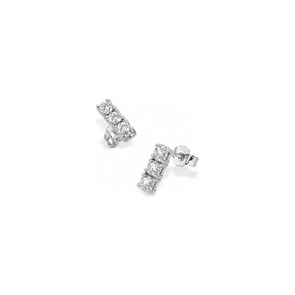 Orecchini Trilogy Pendente con Diamanti Naturali in Oro 18kt